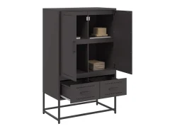 Aparador alto negro 68x39x111,5 cm acero
