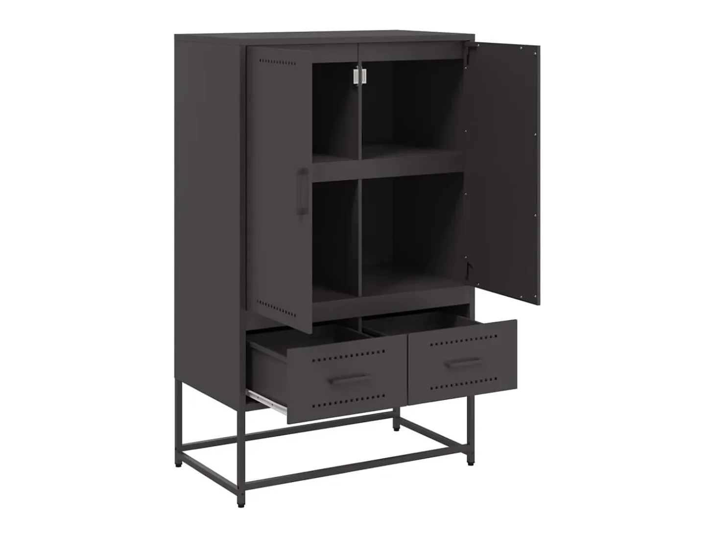 Aparador alto negro 68x39x111,5 cm acero