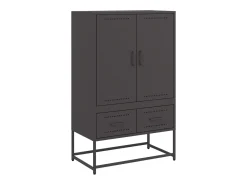 Aparador alto negro 68x39x111,5 cm acero