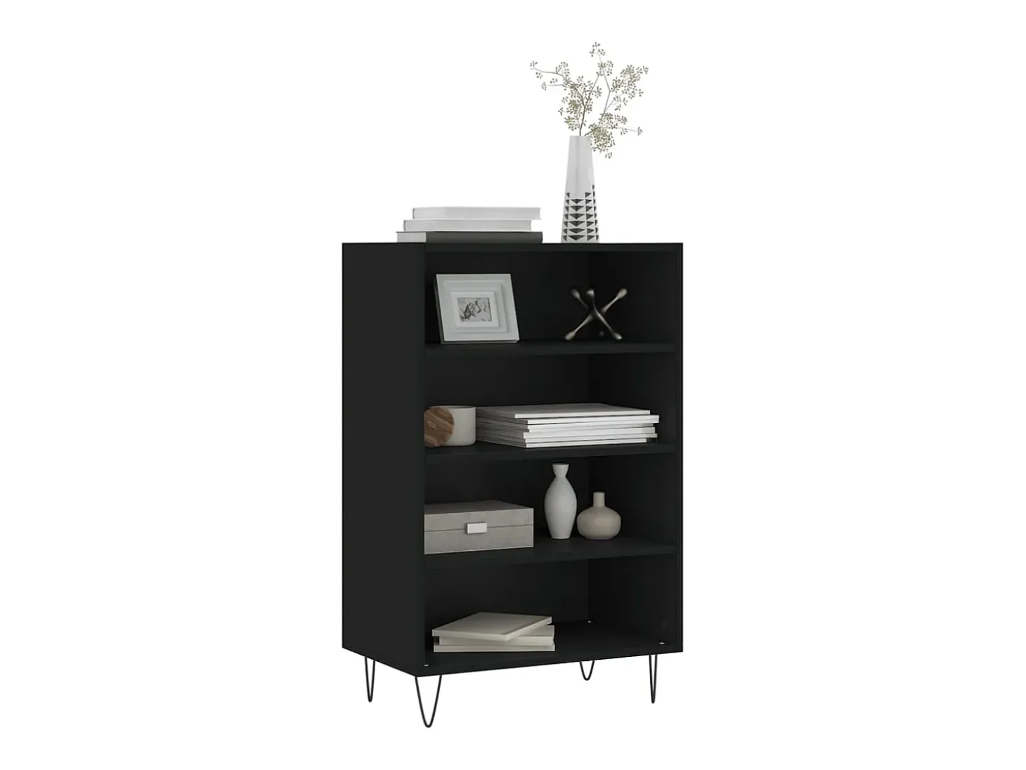Aparador alto negro 57x35x90 cm madera de ingeniería
