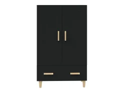 Aparador alto negro 70x31x115 cm madera contrachapada