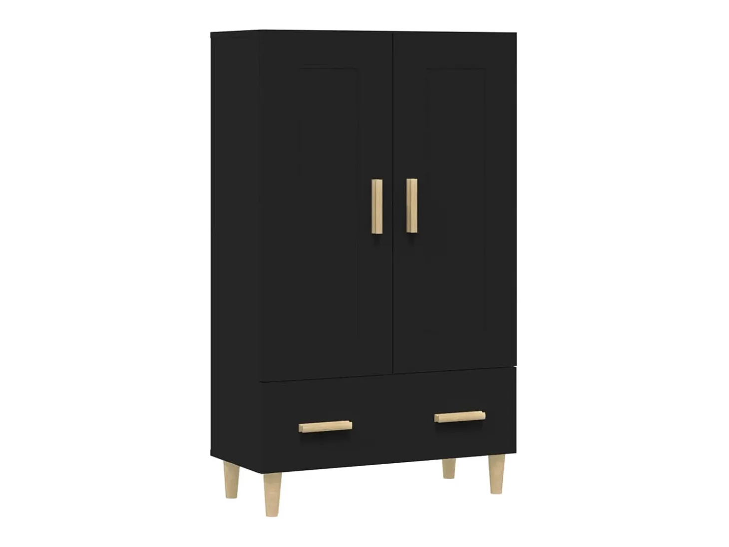 Aparador alto negro 70x31x115 cm madera contrachapada