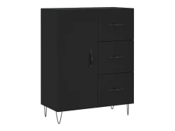 Aparador alto negro 69,5x34x180 cm Madera contrachapada