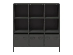 Aparador alto negro 101,5x39x103,5 cm acero