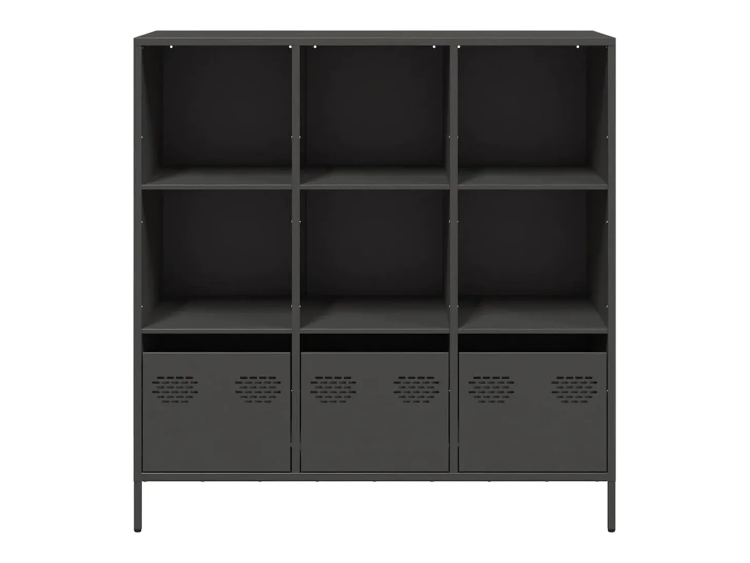 Aparador alto negro 101,5x39x103,5 cm acero