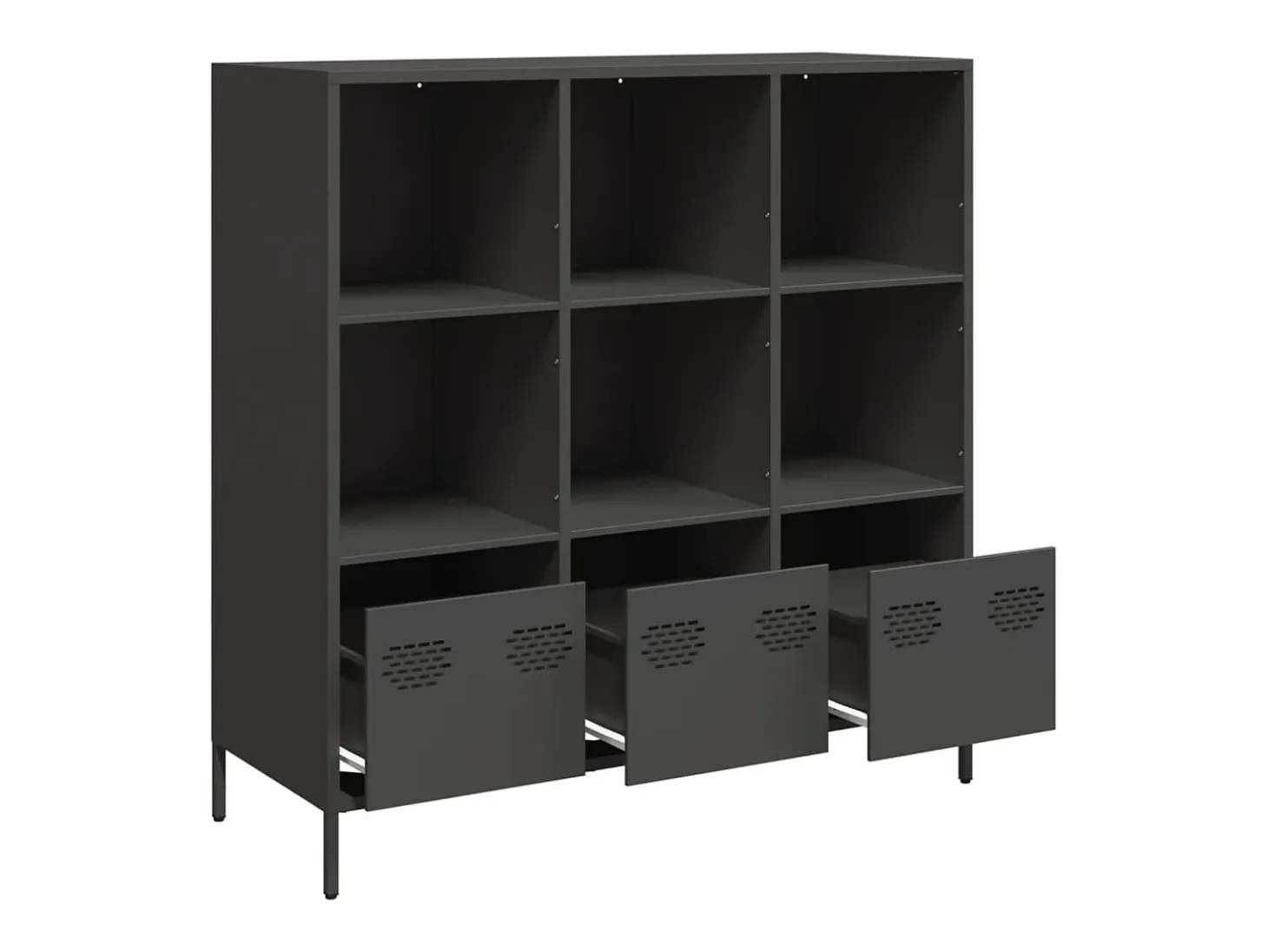 Aparador alto negro 101,5x39x103,5 cm acero