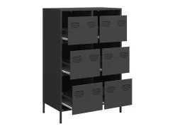 Aparador alto negro 68x39x101,5 cm acero