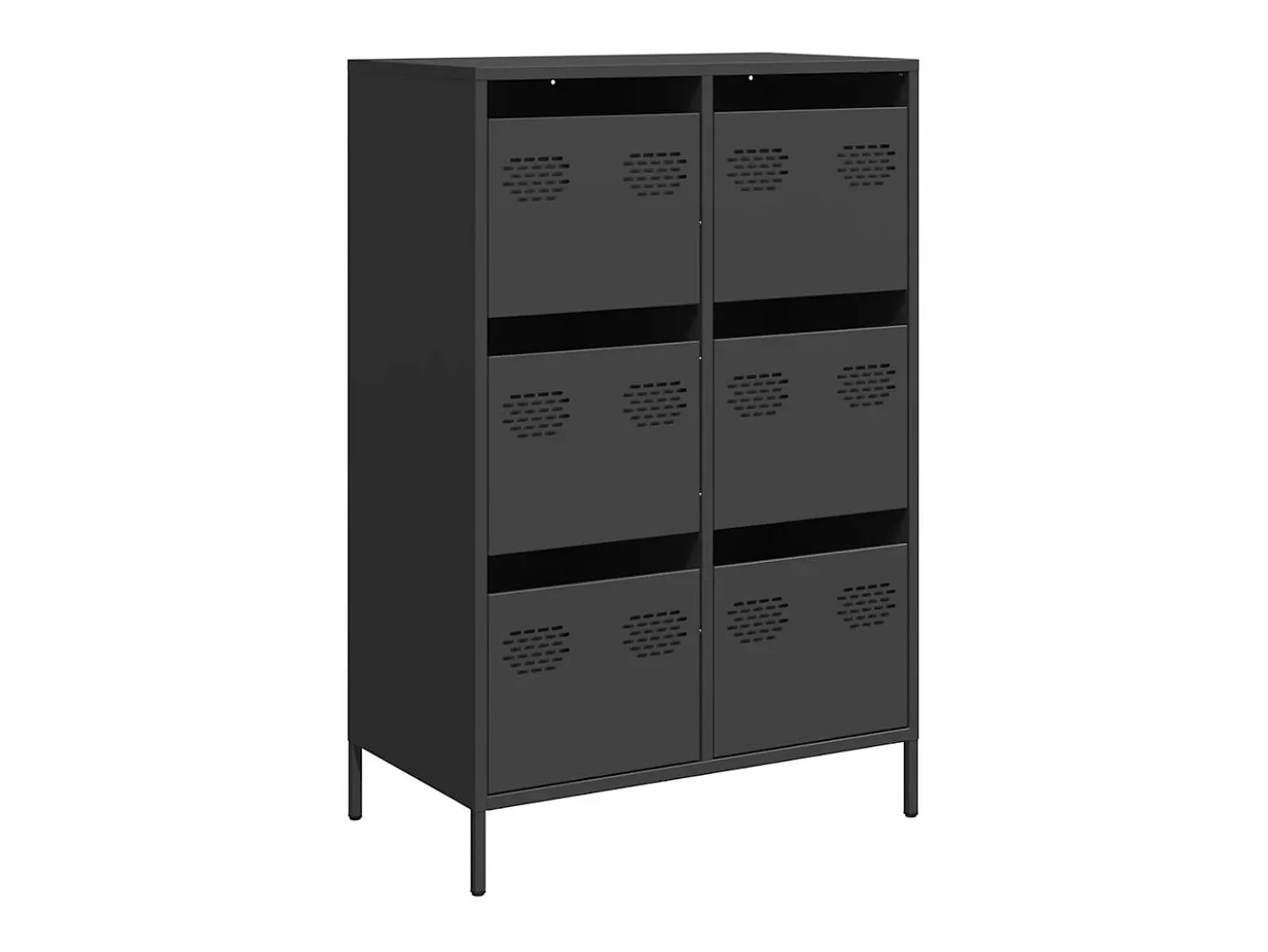 Aparador alto negro 68x39x101,5 cm acero