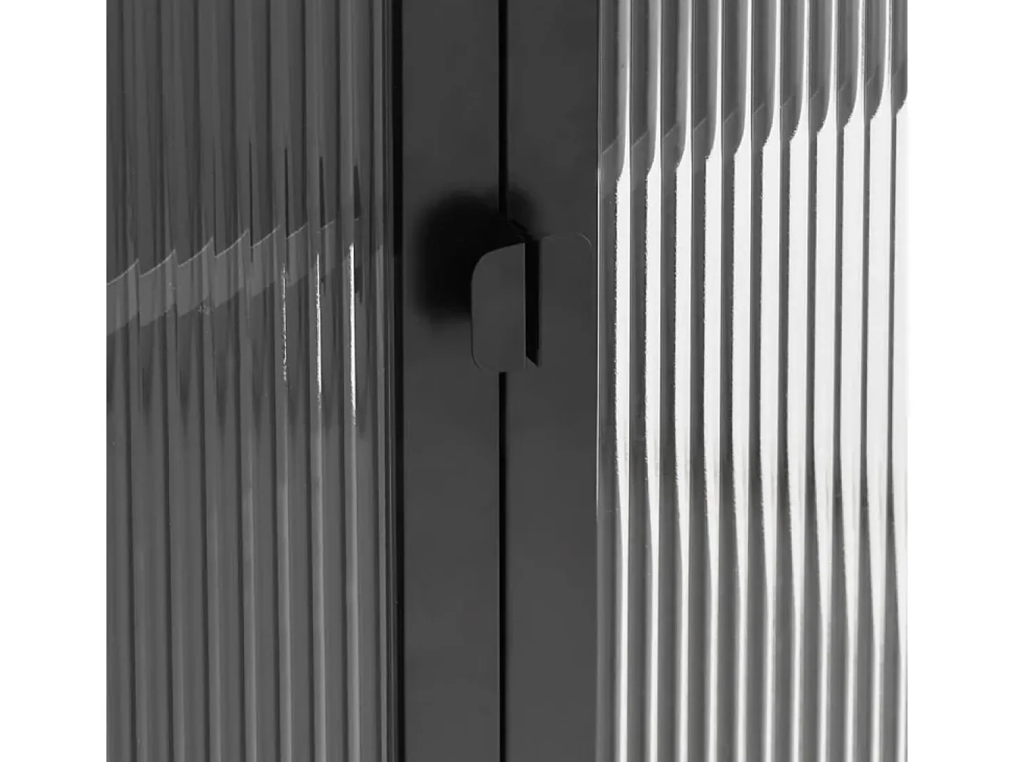 Aparador alto negro 85x40x180 cm cristal y acero