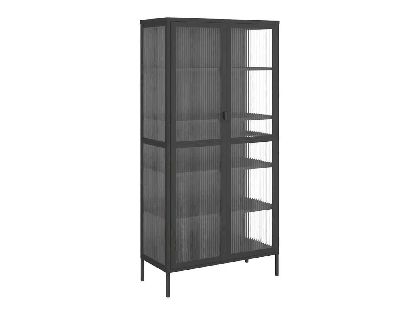 Aparador alto negro 85x40x180 cm cristal y acero
