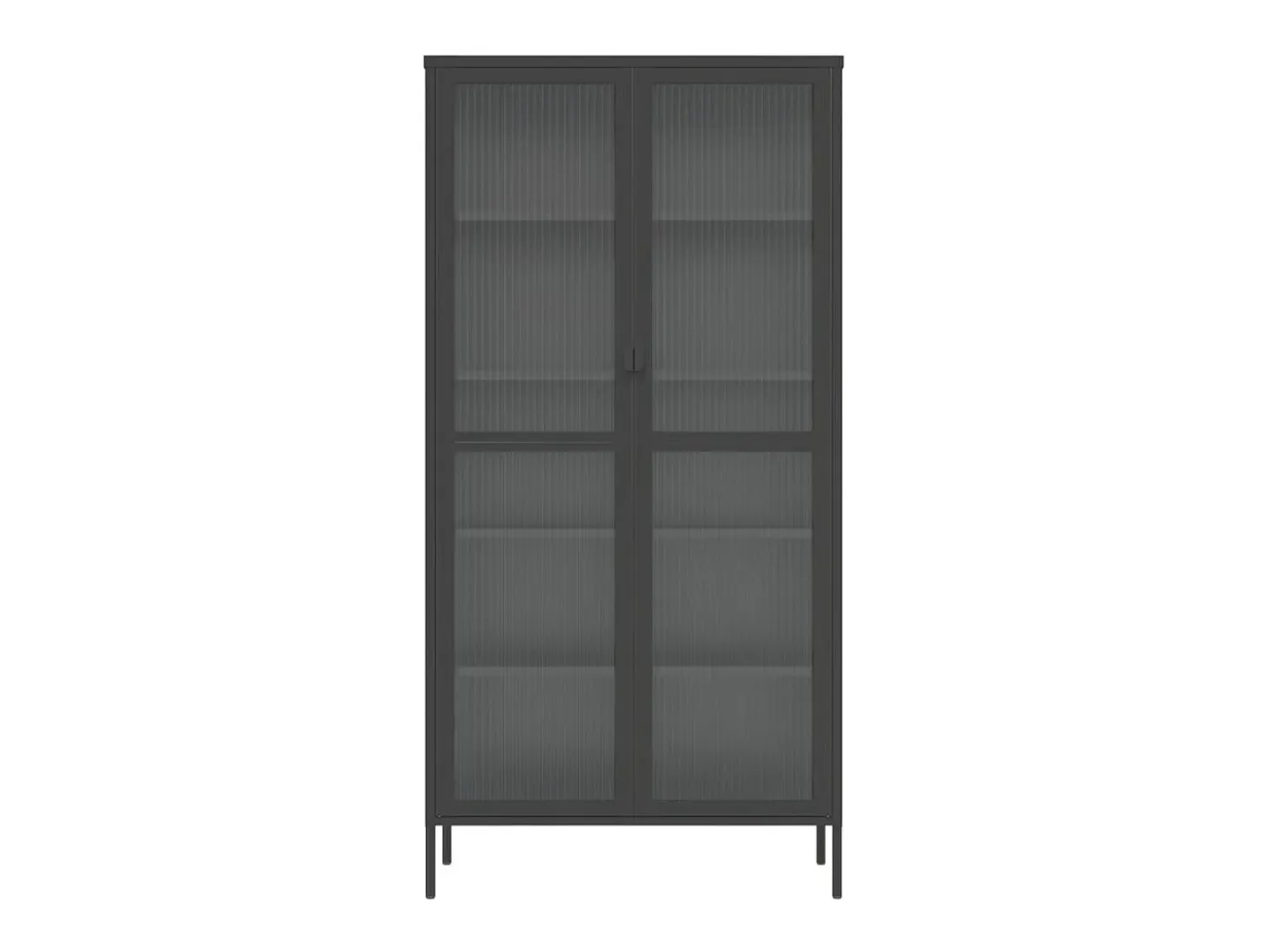 Aparador alto negro 85x40x180 cm cristal y acero