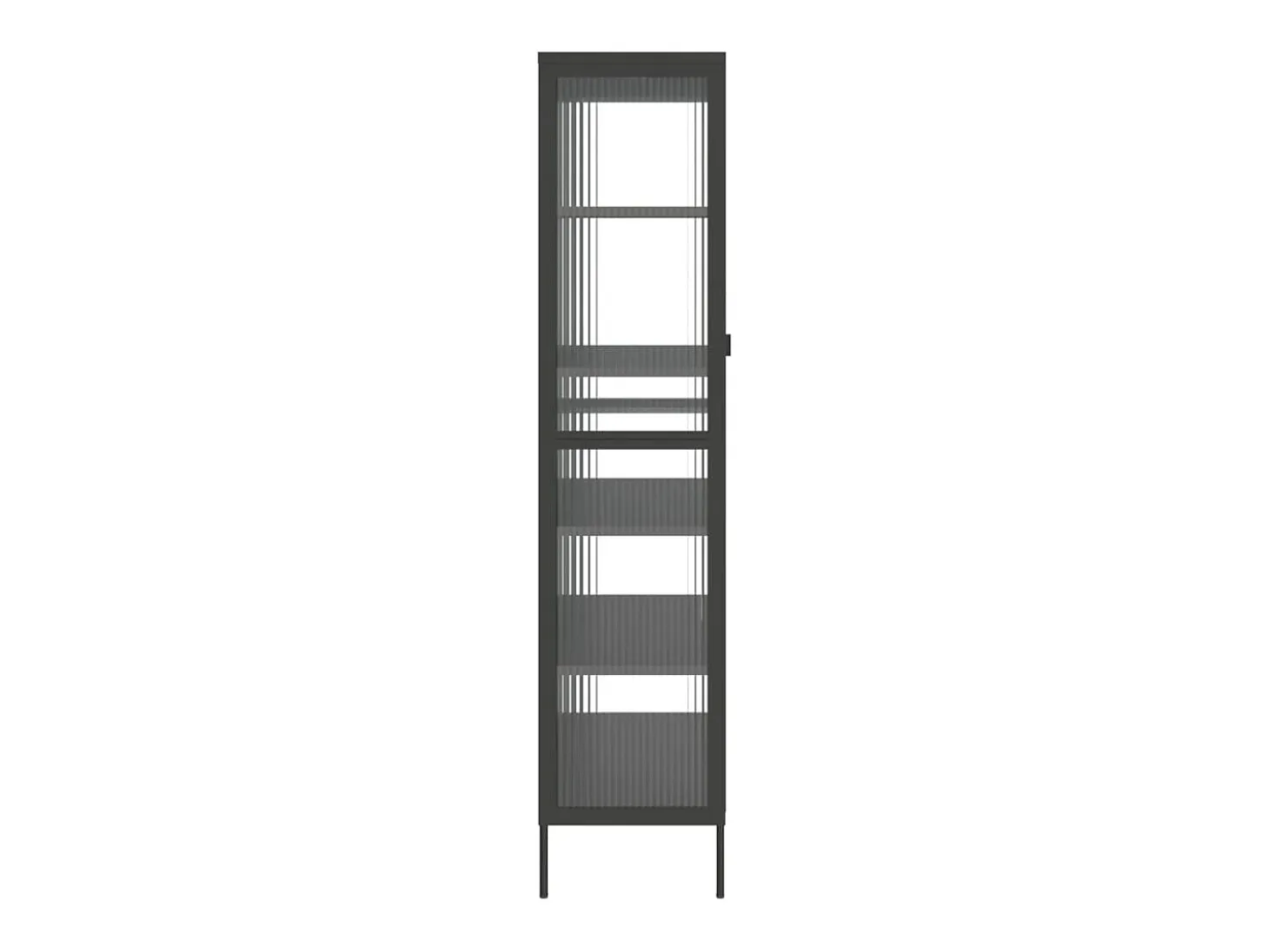 Aparador alto negro 85x40x180 cm cristal y acero