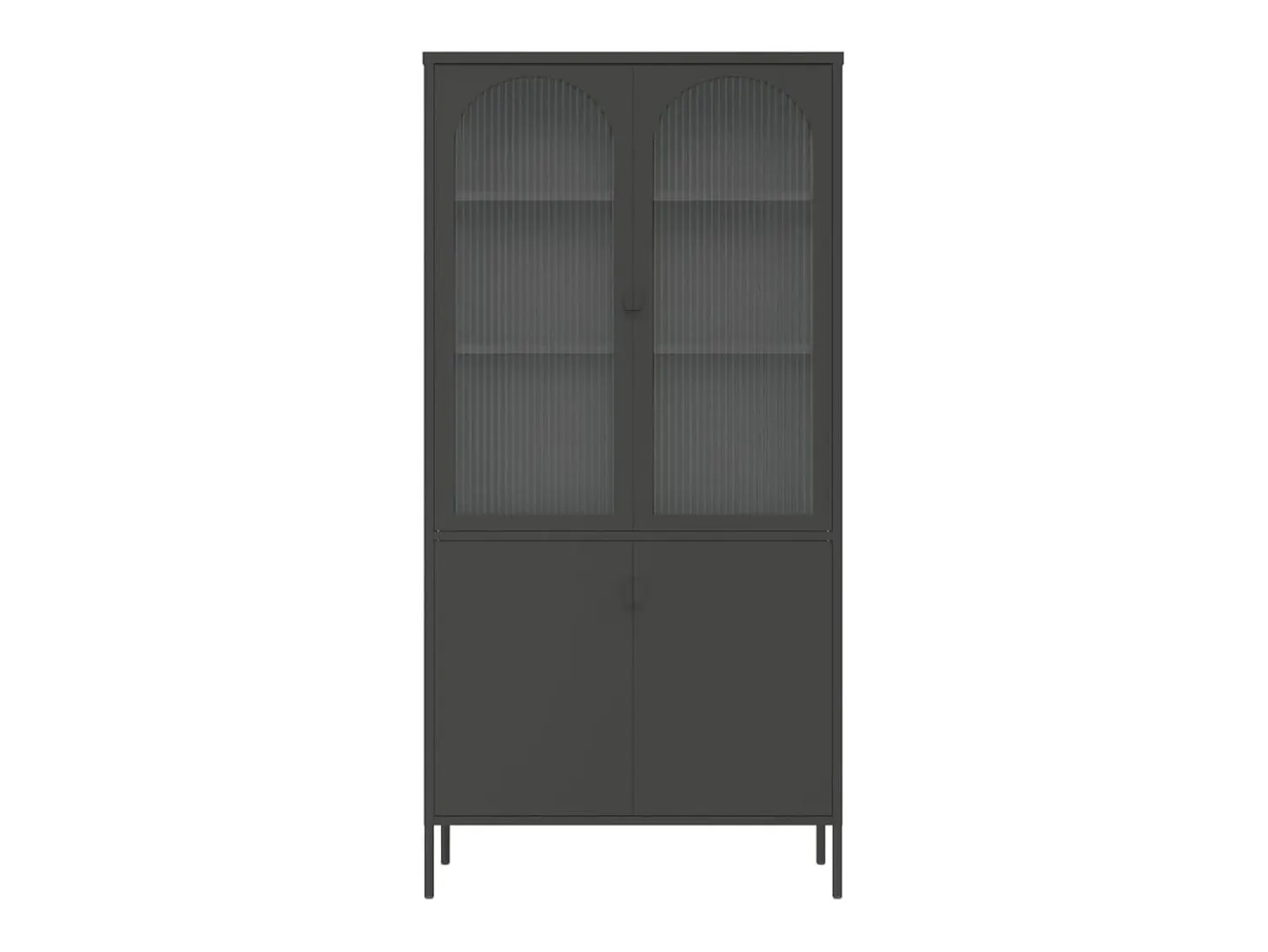 Aparador alto negro 90x40x180 cm cristal y acero
