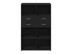 Aparador alto negro 80x42,5x124 cm madera contrachapada