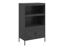 Aparador alto negro 68x39x113 cm acero