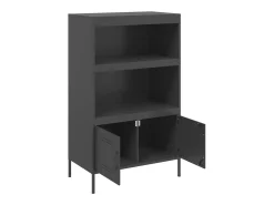 Aparador alto negro 68x39x113 cm acero