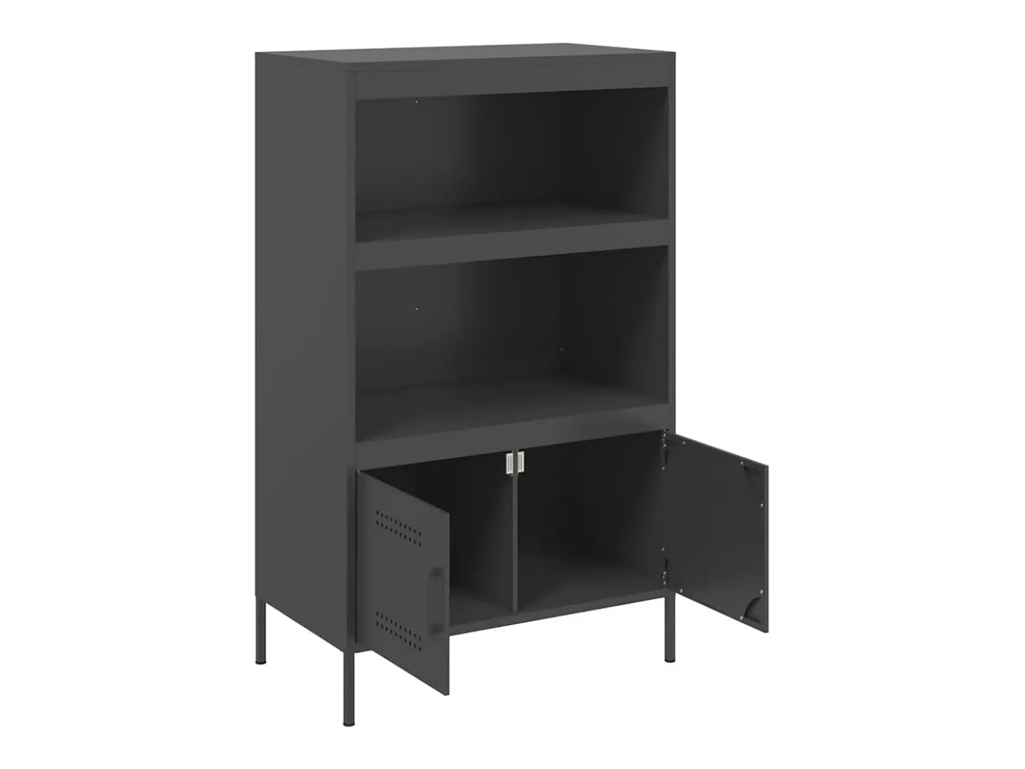 Aparador alto negro 68x39x113 cm acero