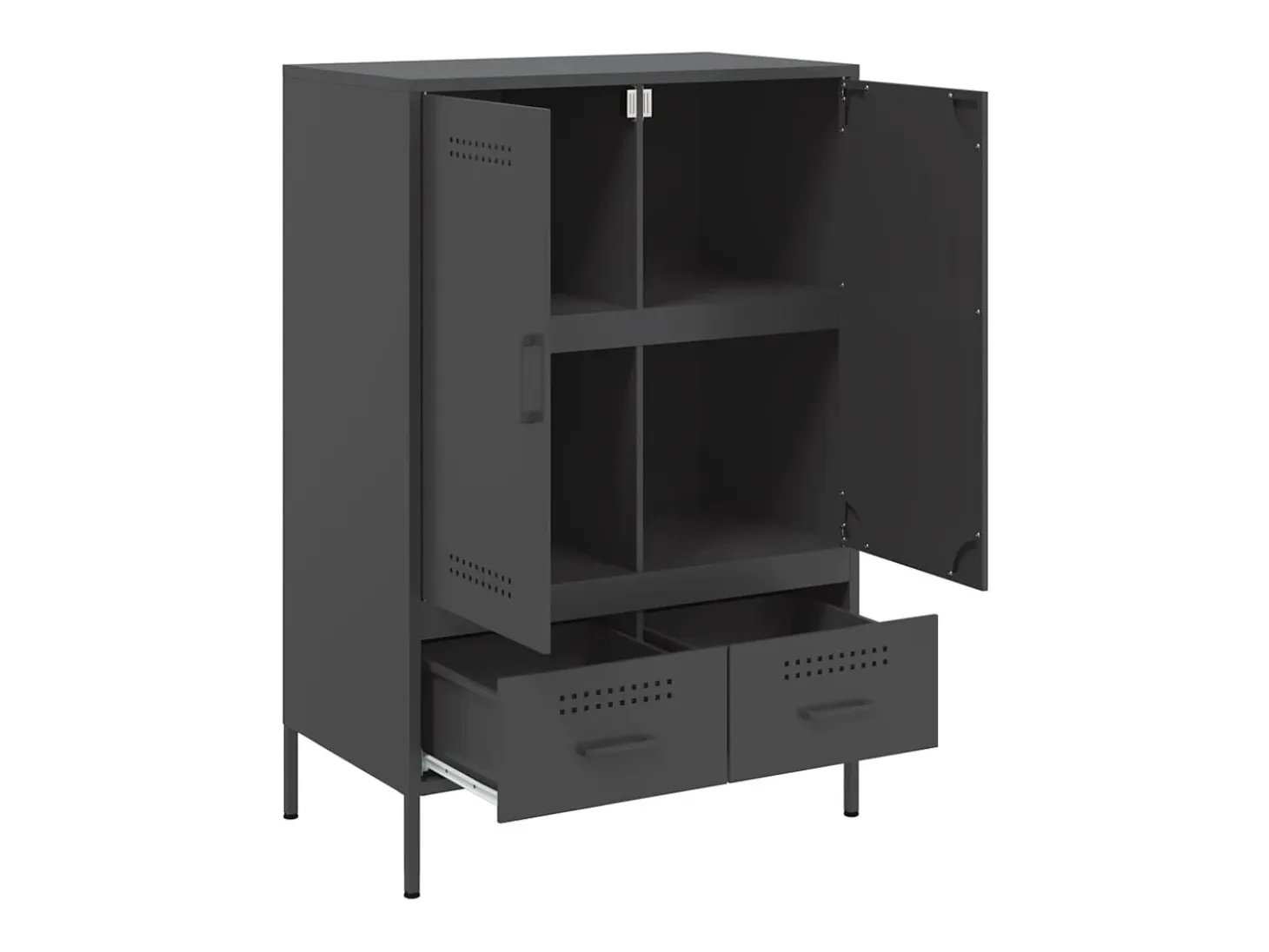Aparador alto negro 68x39x101,5 cm acero