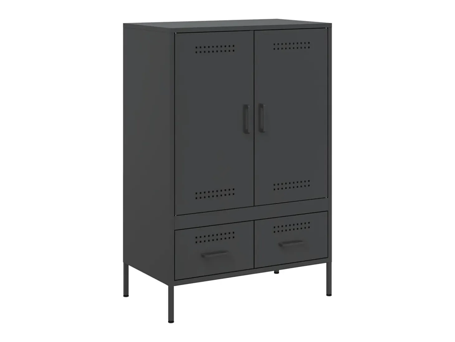 Aparador alto negro 68x39x101,5 cm acero