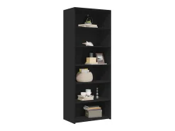 Aparador alto negro 70x41x185 cm madera contrachapada