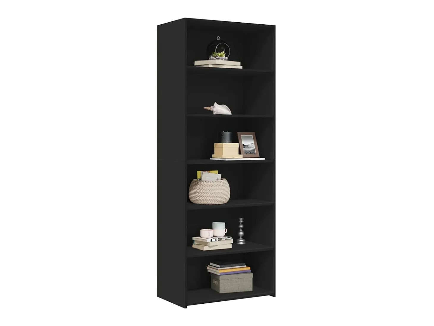 Aparador alto negro 70x41x185 cm madera contrachapada
