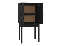 Aparador alto Negro 60x40x120 cm Madera maciza de pino