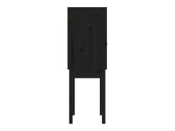 Aparador alto Negro 60x40x120 cm Madera maciza de pino