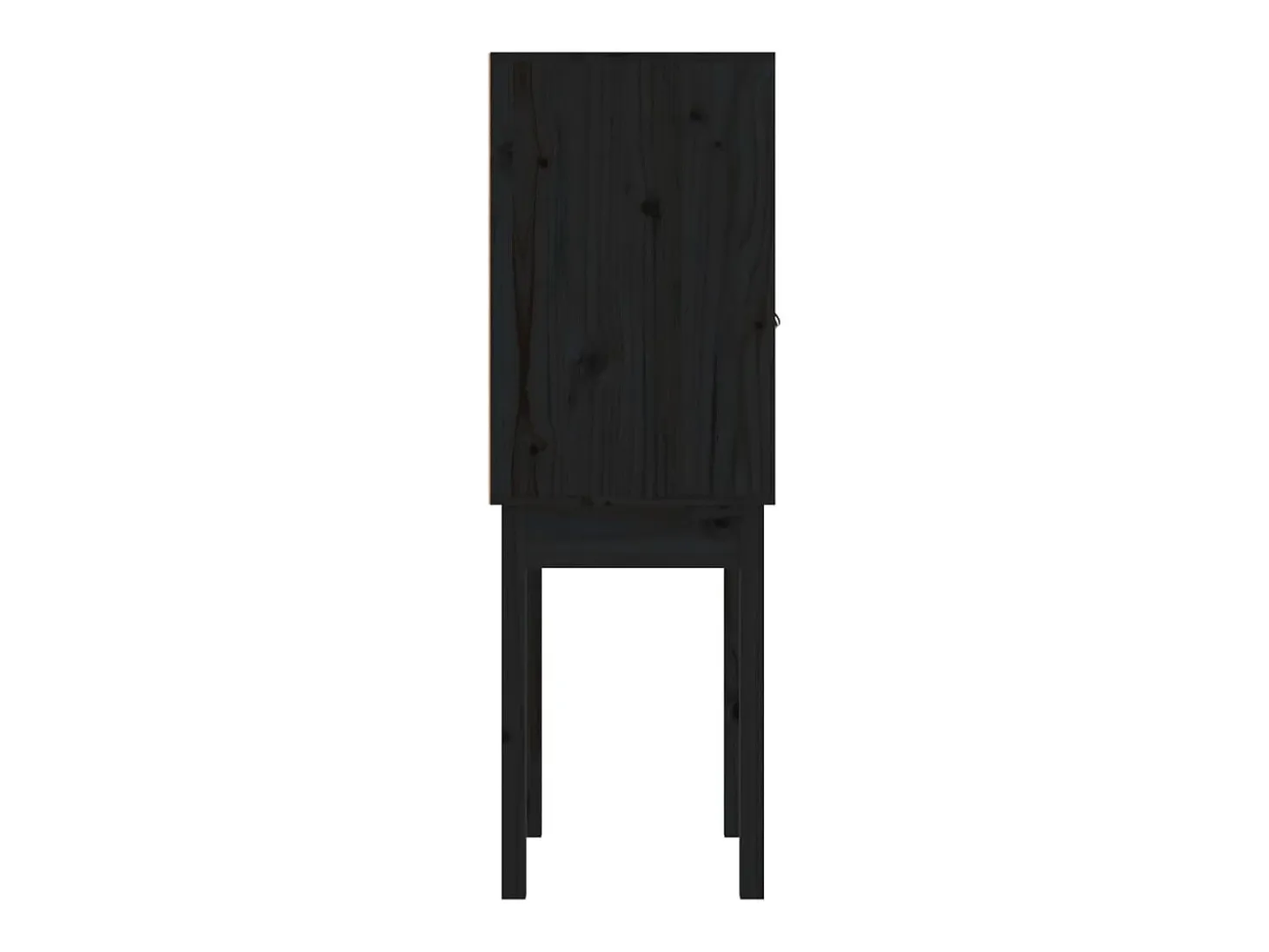 Aparador alto Negro 60x40x120 cm Madera maciza de pino