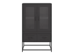 Aparador alto negro 68x39x111,5 cm acero