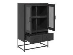 Aparador alto negro 68x39x111,5 cm acero