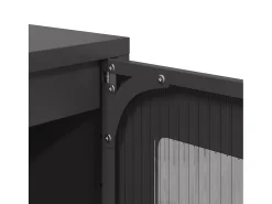 Aparador alto negro 68x39x111,5 cm acero