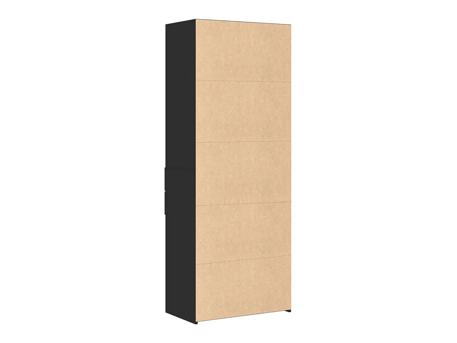 Aparador alto negro 70x42,5x185 cm madera contrachapada