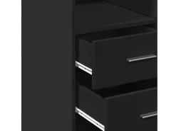 Aparador alto negro 70x42,5x185 cm madera contrachapada