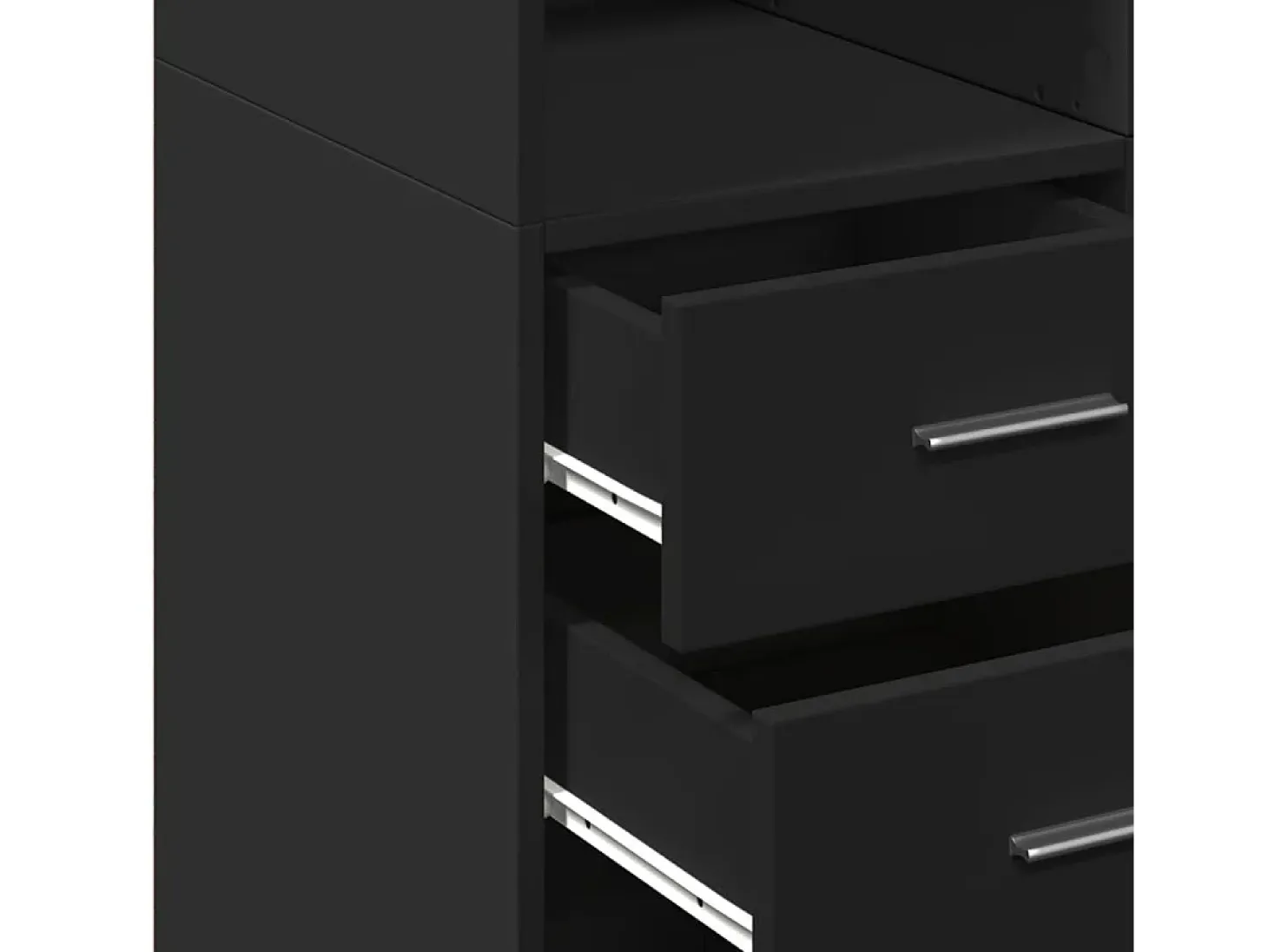 Aparador alto negro 70x42,5x185 cm madera contrachapada