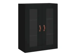 Aparador alto negro 69,5x34x180 cm Madera contrachapada