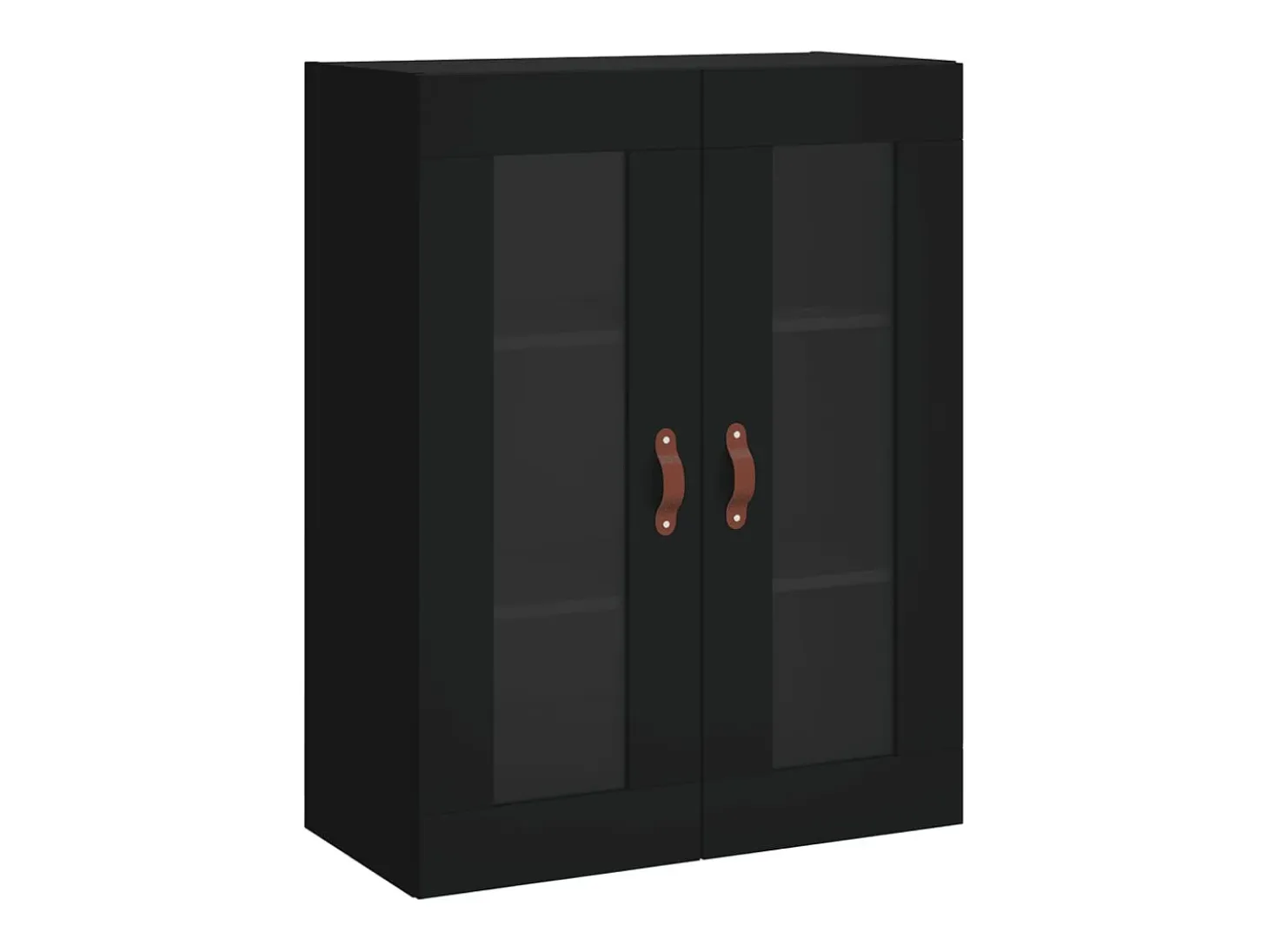 Aparador alto negro 69,5x34x180 cm Madera contrachapada