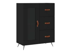 Aparador alto negro 69,5x34x180 cm Madera contrachapada