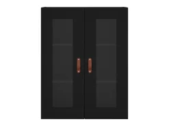 Aparador alto negro 69,5x34x180 cm Madera contrachapada