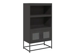 Aparador alto negro 68x39x123 cm acero