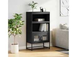 Aparador alto negro 68x39x123 cm acero