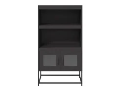 Aparador alto negro 68x39x123 cm acero