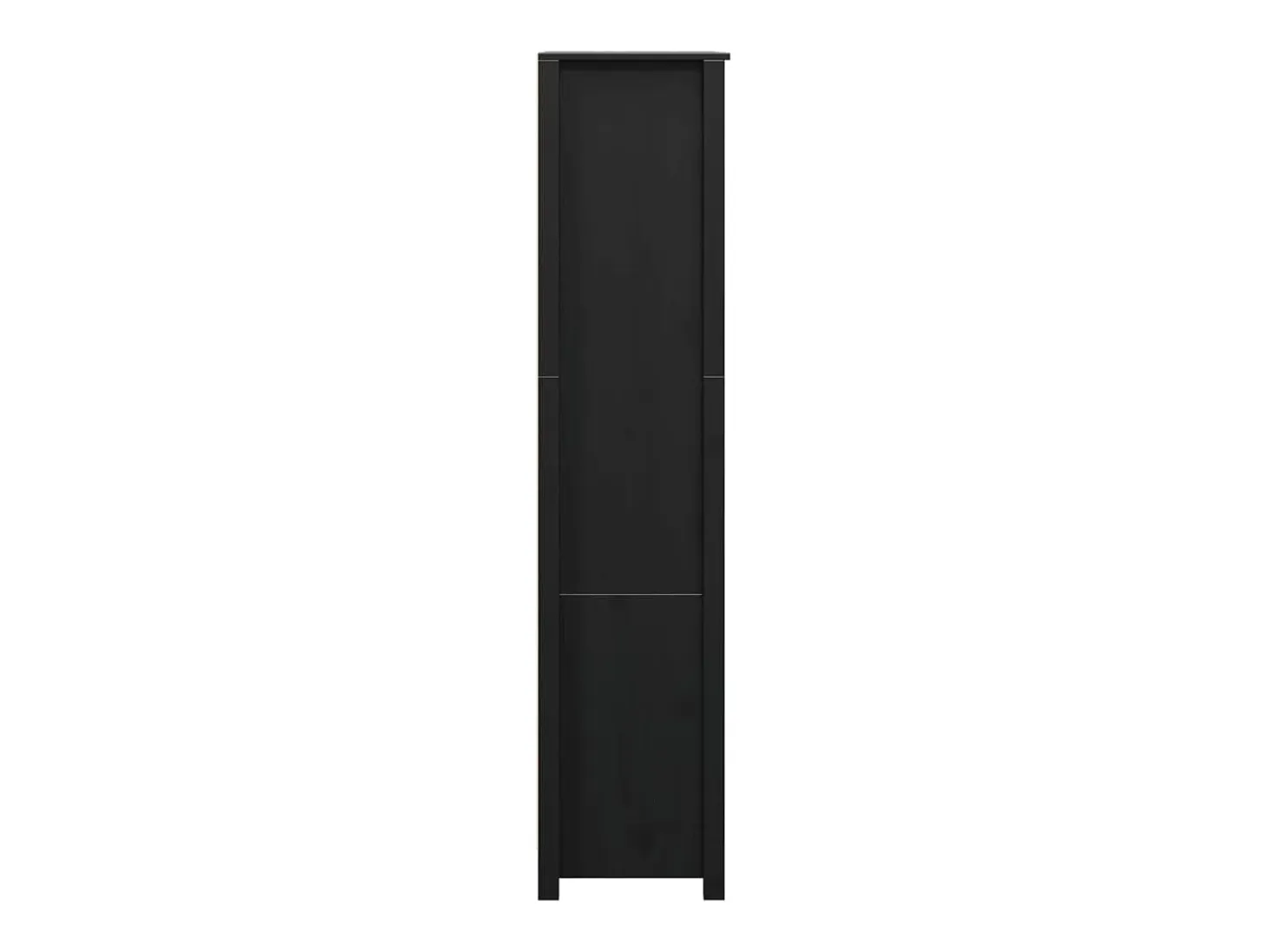 Aparador alto Negro 80x35x154 cm Madera maciza de pino