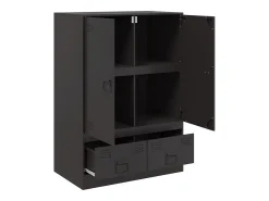Aparador alto negro 67x39x95 cm acero