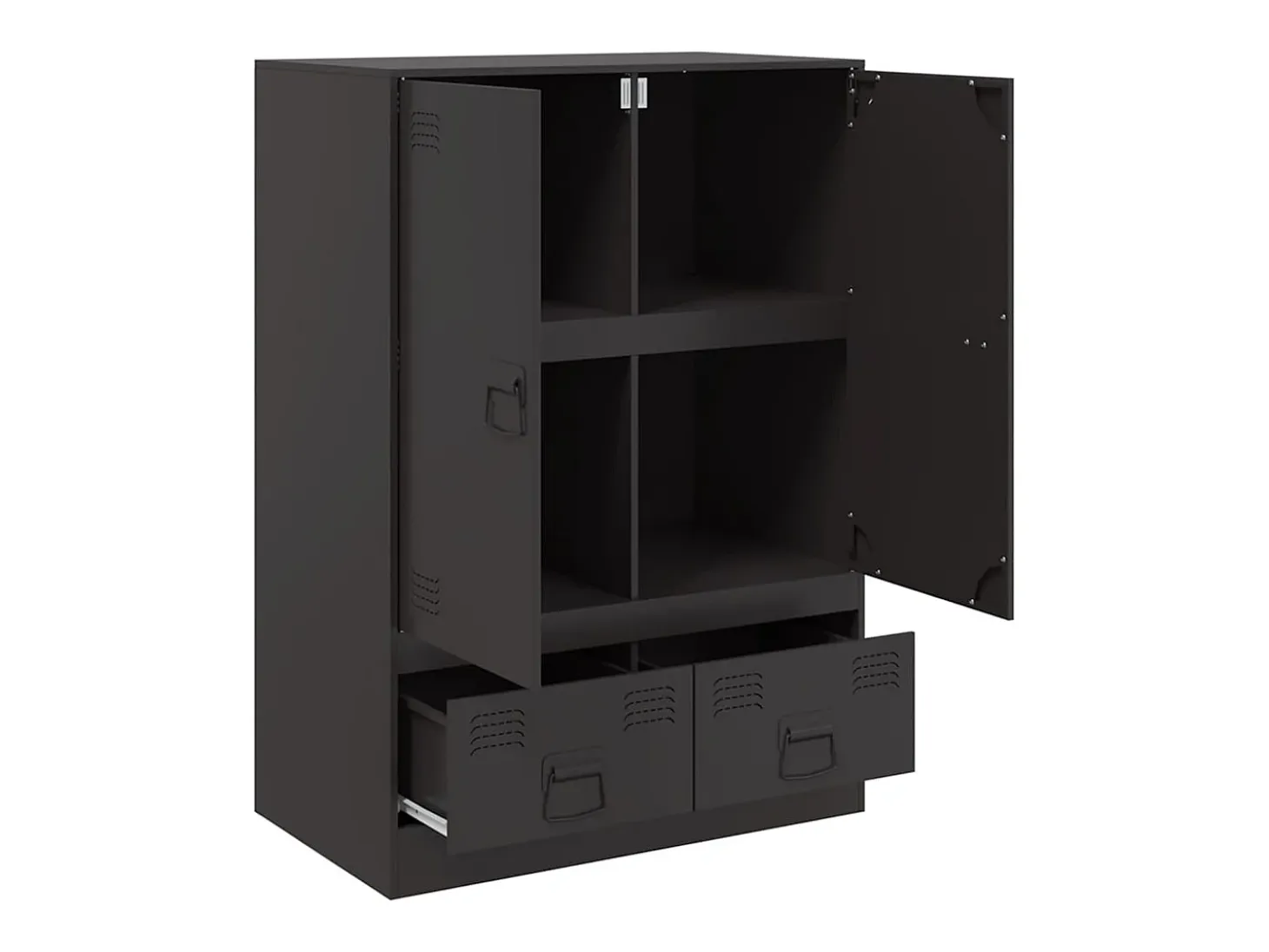 Aparador alto negro 67x39x95 cm acero