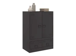 Aparador alto negro 67x39x95 cm acero