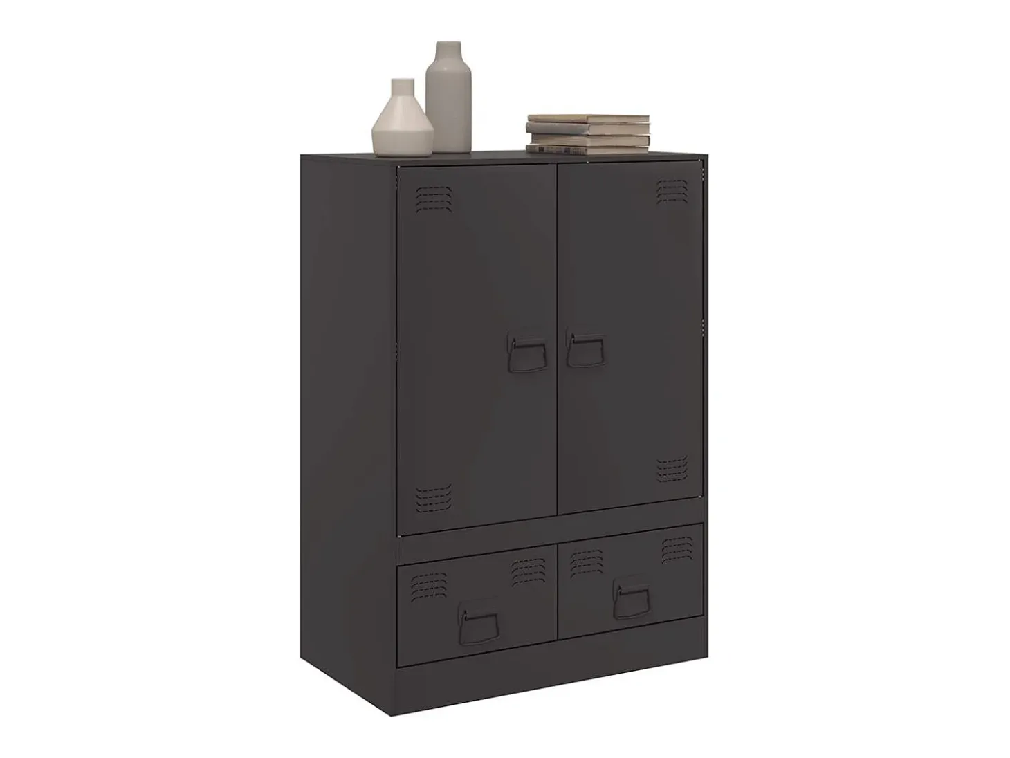 Aparador alto negro 67x39x95 cm acero