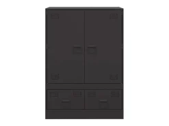 Aparador alto negro 67x39x95 cm acero