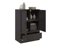 Aparador alto negro 67x39x95 cm acero
