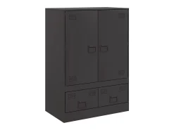 Aparador alto negro 67x39x95 cm acero