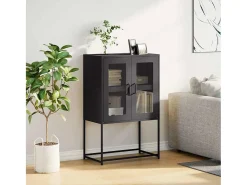 Aparador alto negro 68x39x107 cm acero